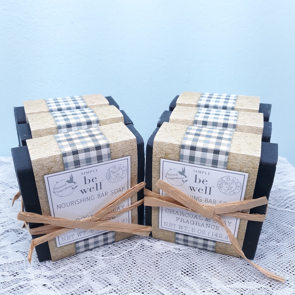 6 Pack Black Charcoal Tea Tree Glycerin Bar Soap San Francisco Soap Company